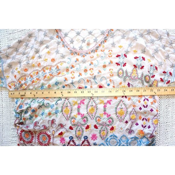 Johnny Was Floral Embroidered Top Boho Blouse Tropical Casual Travel Size Small? - Picture 2 of 10